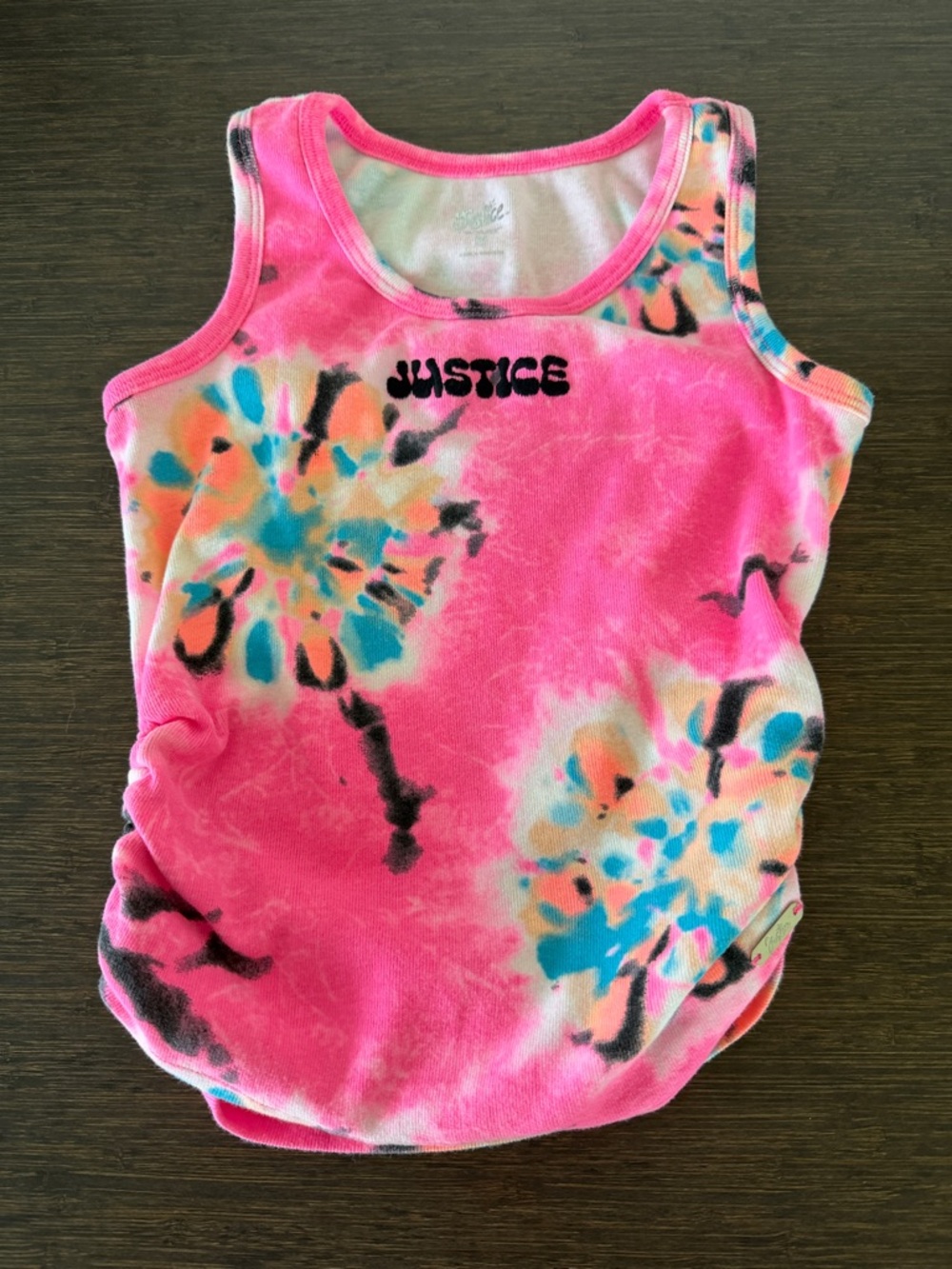 Justice Pink Tie-Dye Floral Tank Top Size Medium